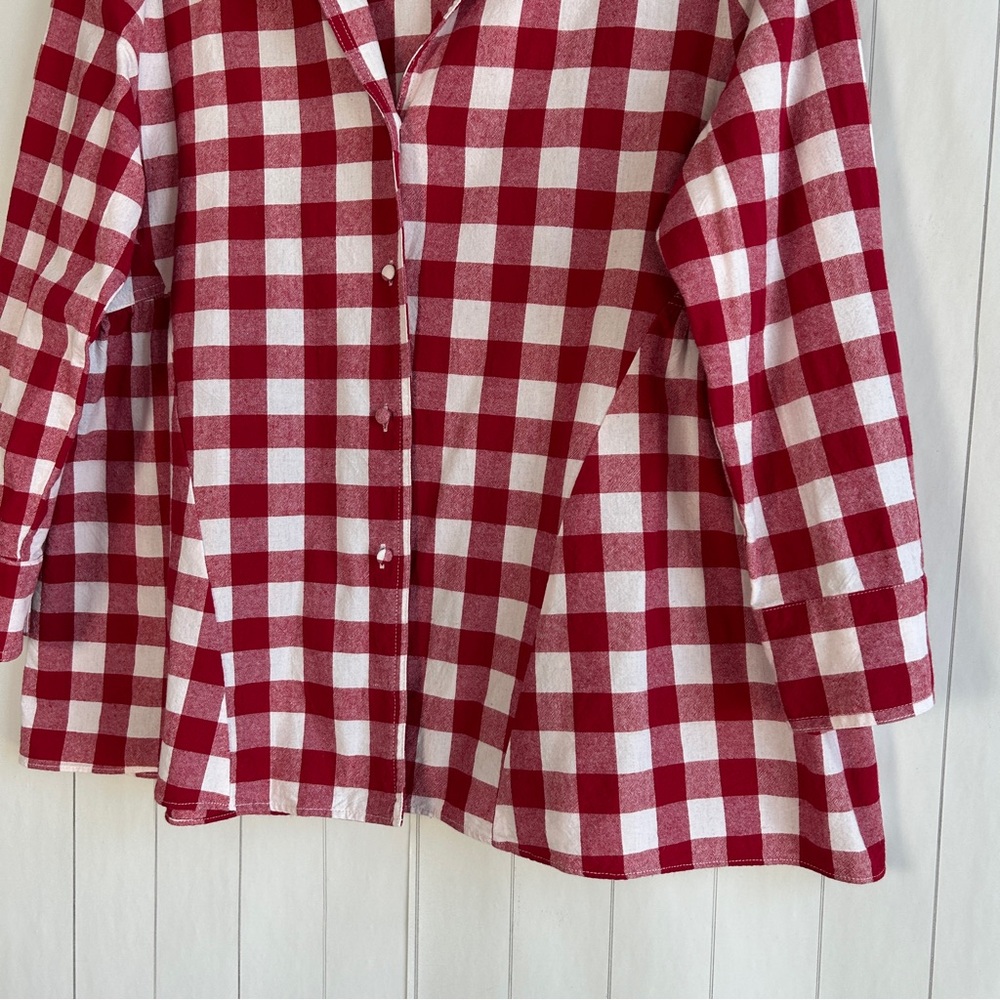 Tuckernuck Pomander Place size L Scarlett button down apple red gingham cotton - Picture 3 of 12